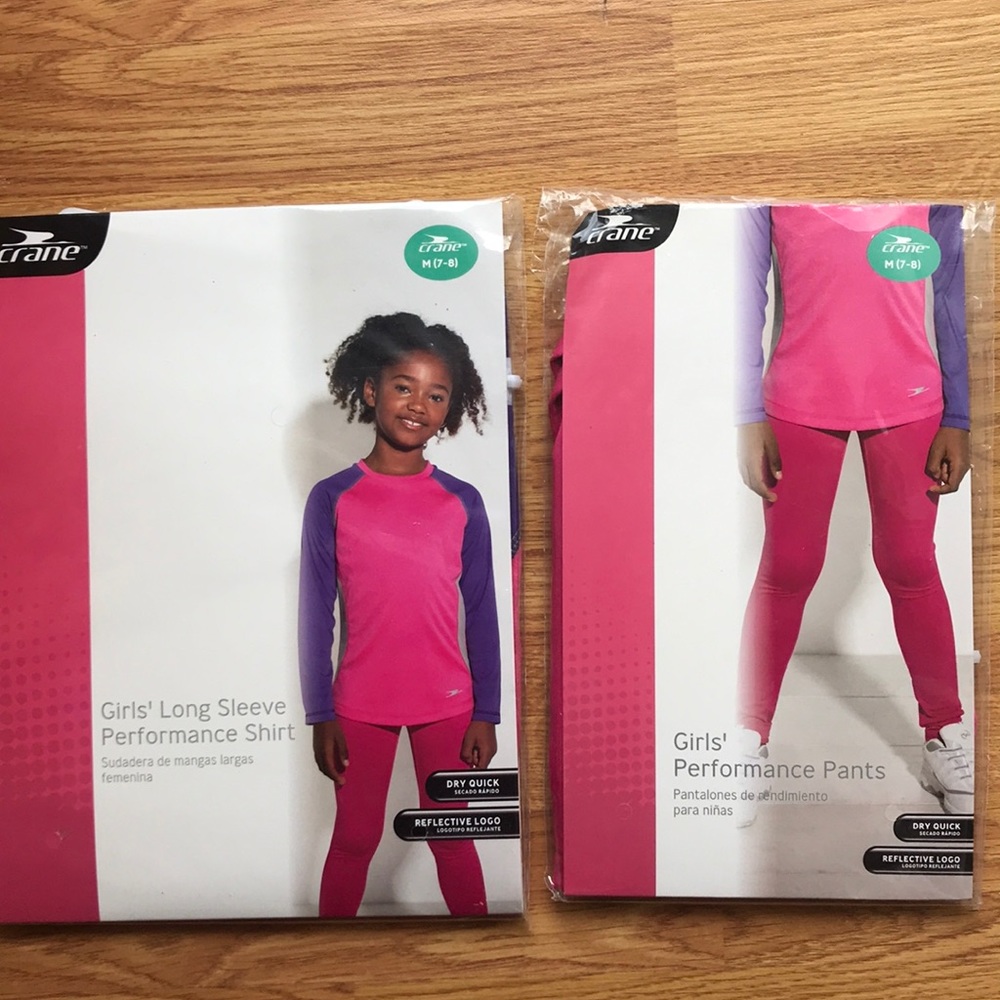 Crane quick dry athletic top & pants set girls-7-8